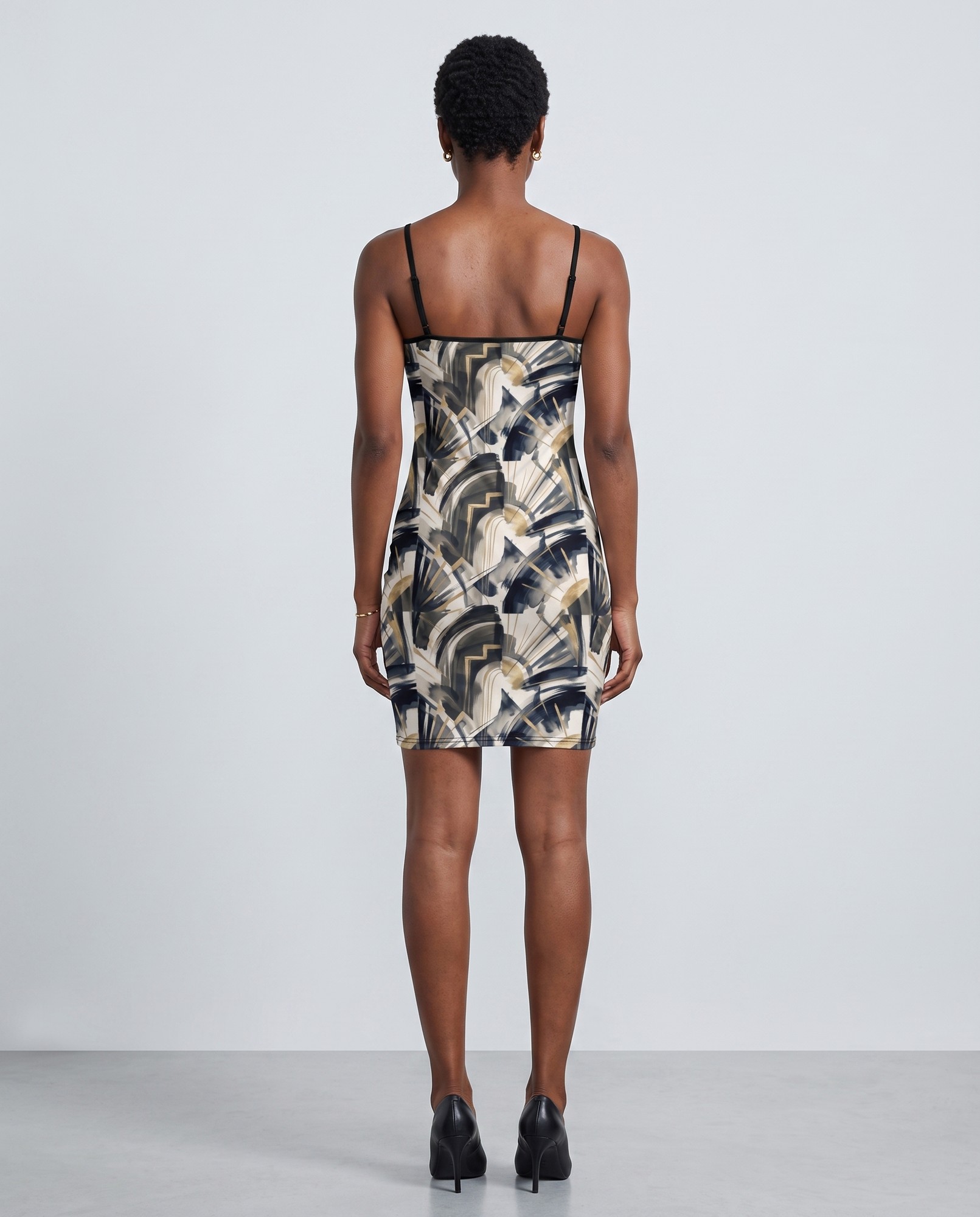 Ivory Gold Charcoal Geometric — view 4