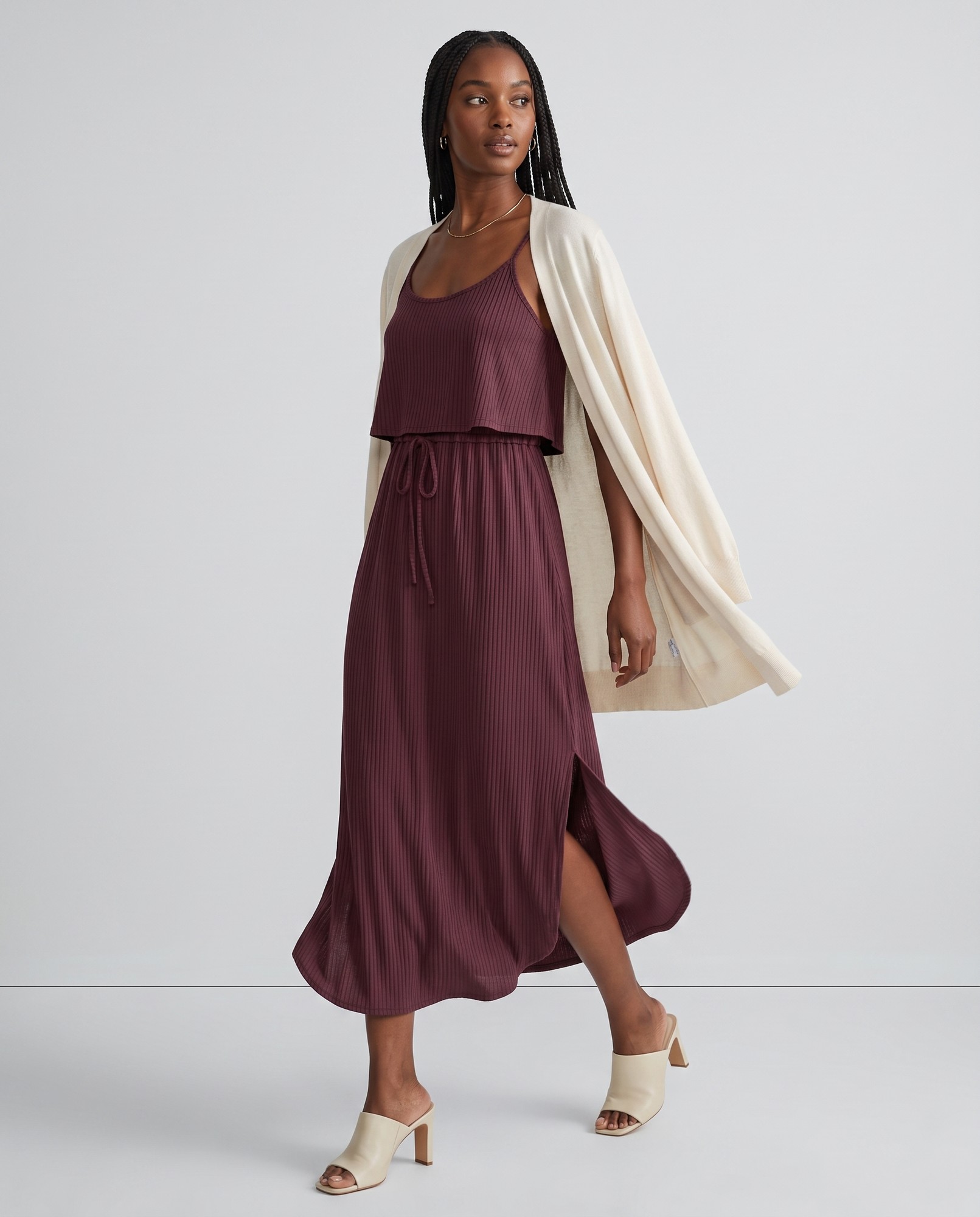 Fall Wedding Guest Romantic Wine Red — view 2