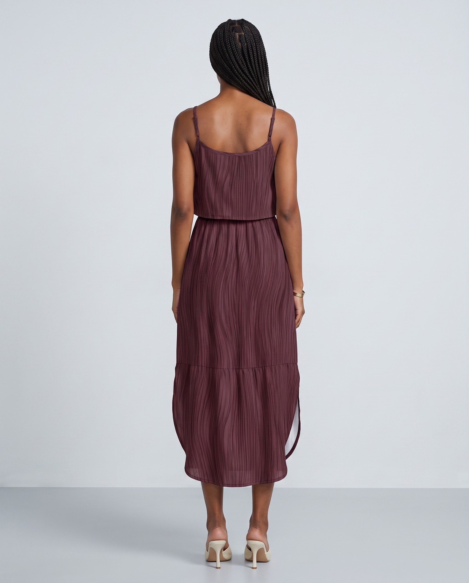 Fall Wedding Guest Romantic Wine Red — view 4