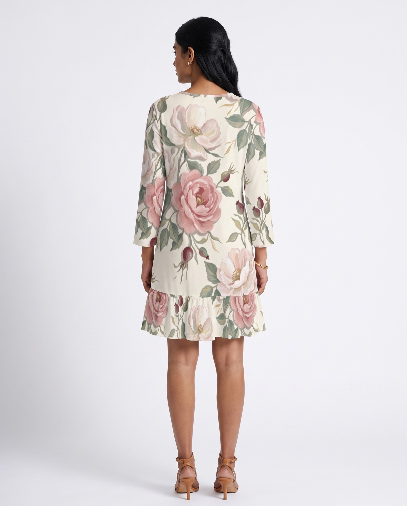 Blush Pink Cottagecore Floral Long Sleeve — view 4