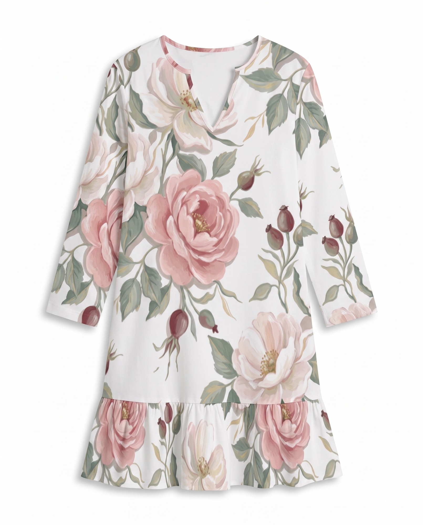 Blush Pink Cottagecore Floral Long Sleeve — view 5
