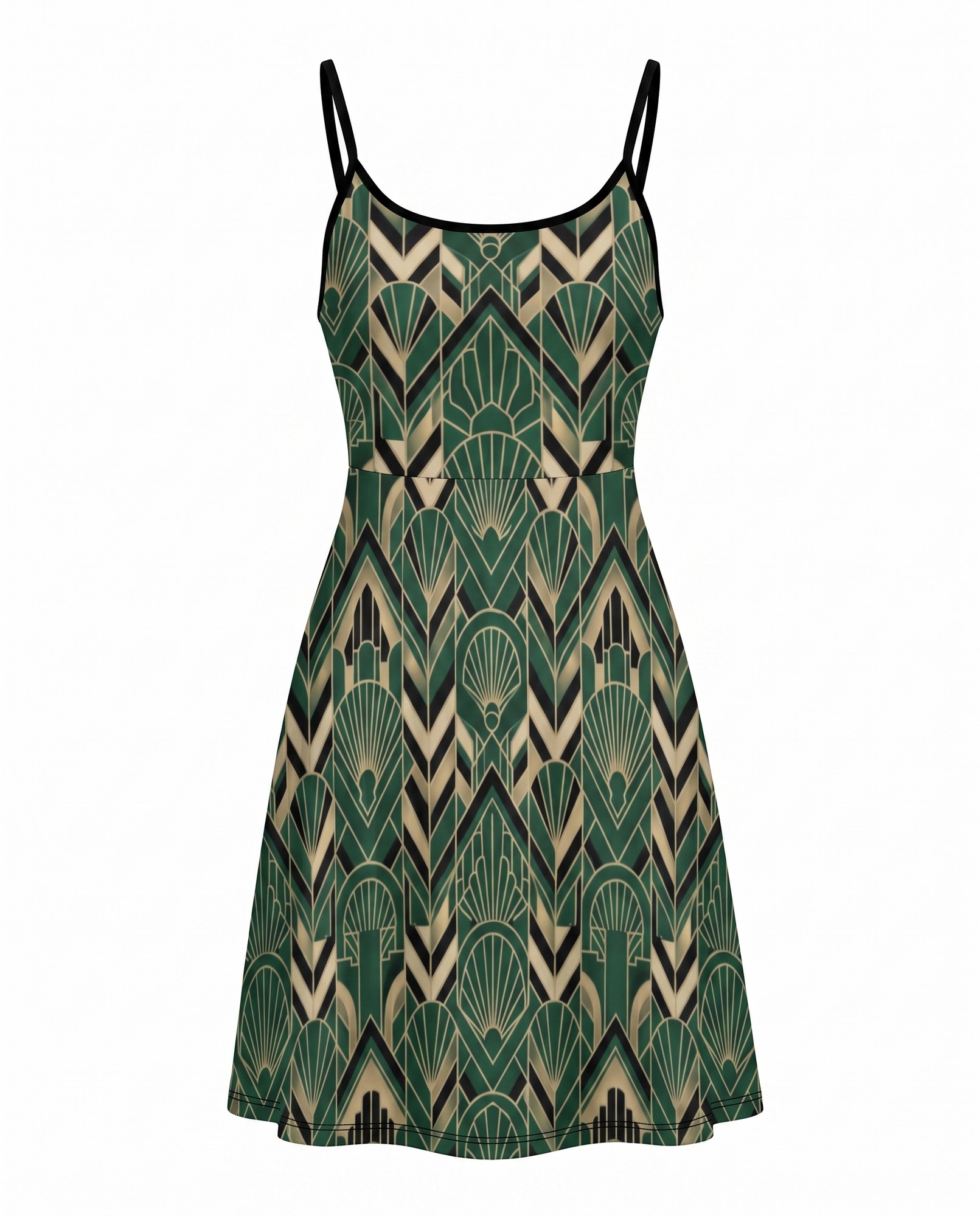 Emerald Gold Geometric Chevrons — view 5