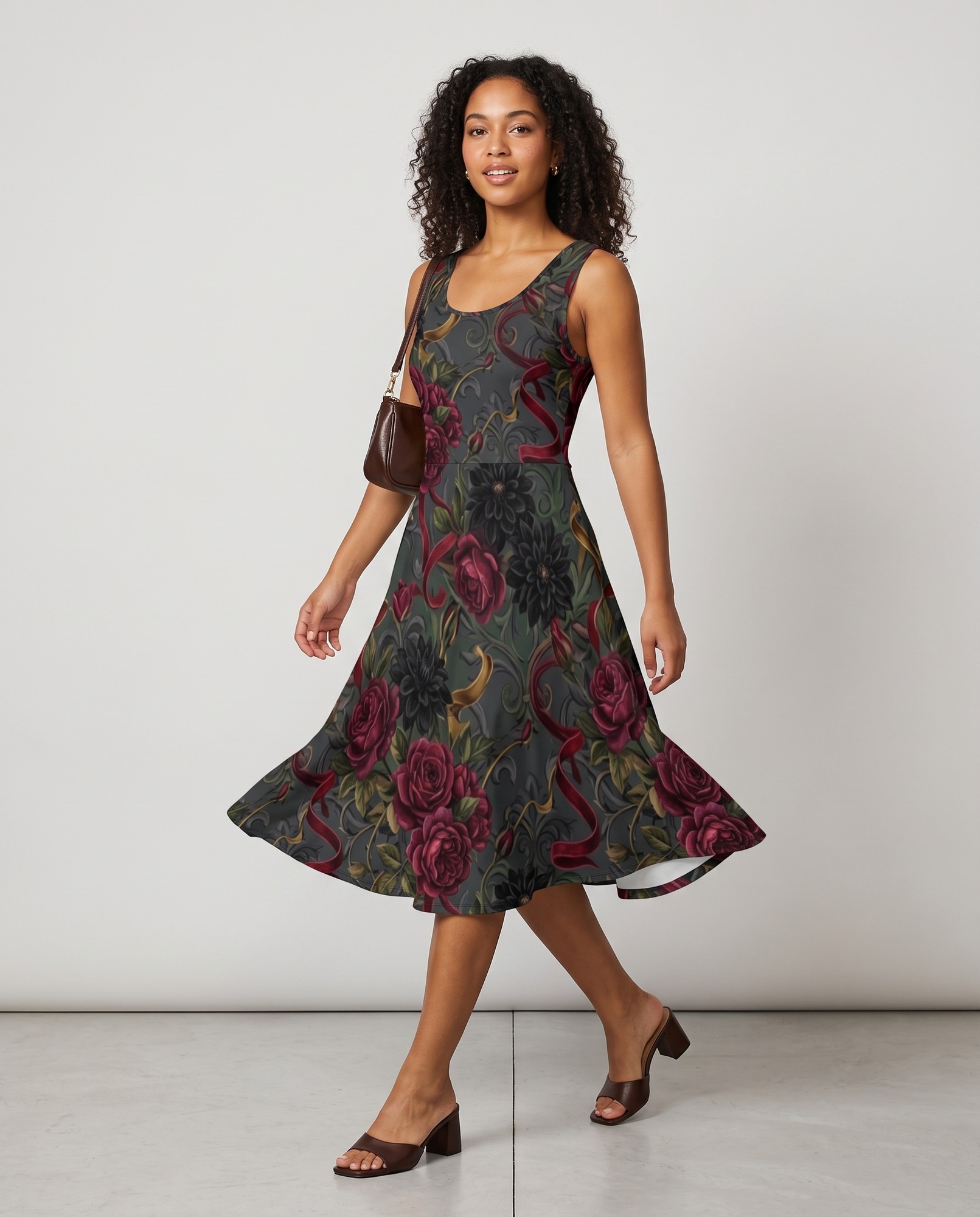 Burgundy Rose Dark Romance Fall Wedding Guest — view 2