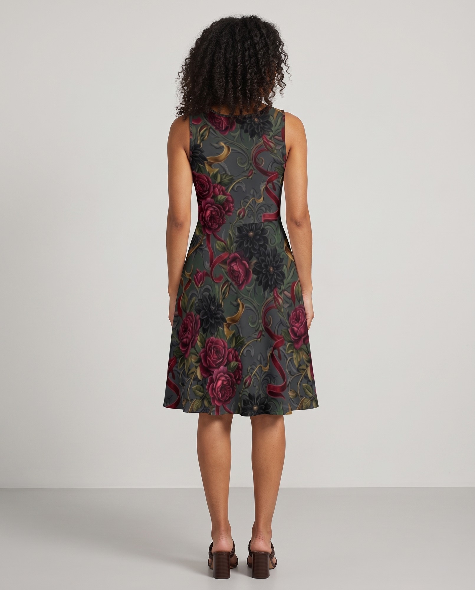 Burgundy Rose Dark Romance Fall Wedding Guest — view 4