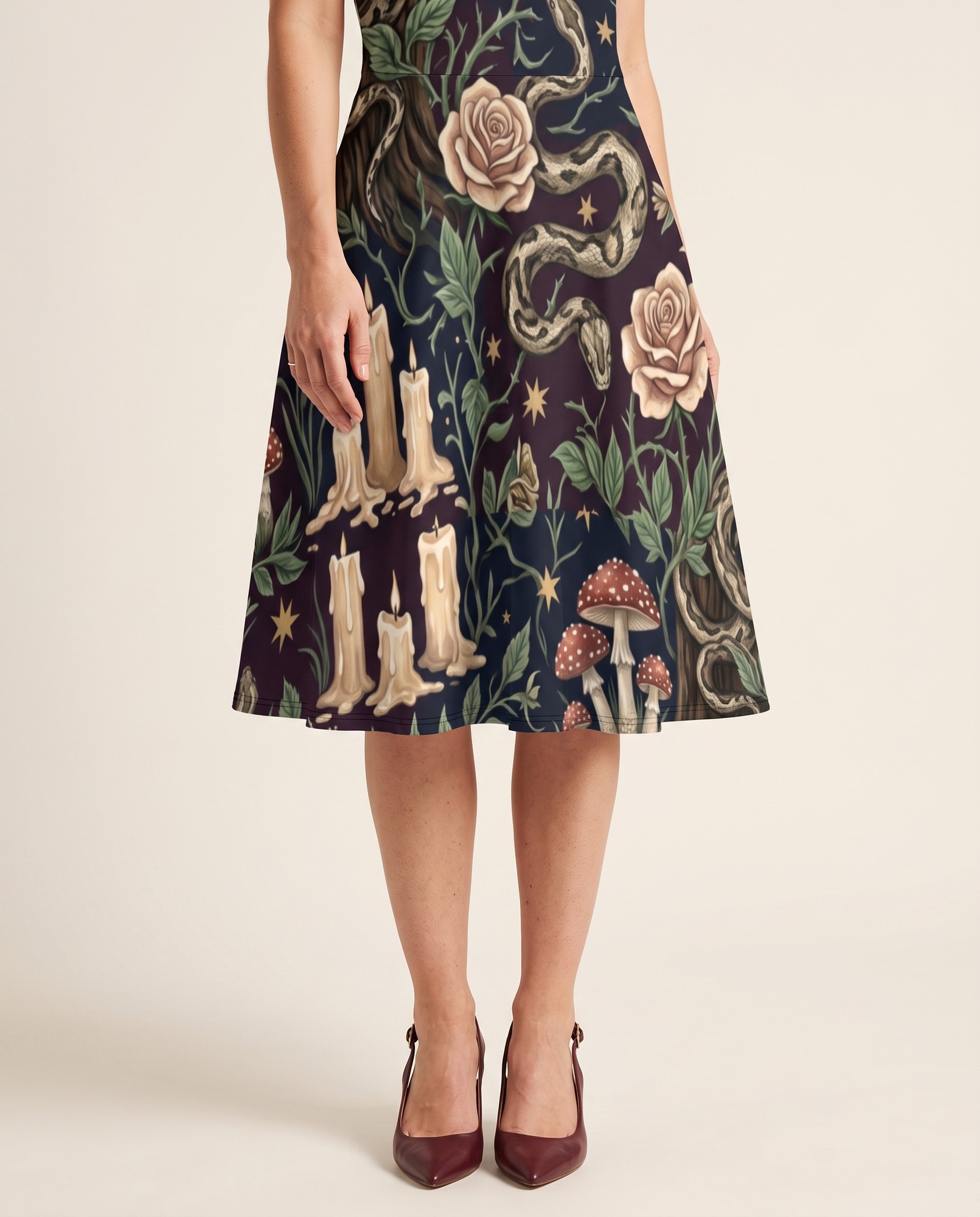 Dark Mushroom Serpent Mystical Pattern — view 3