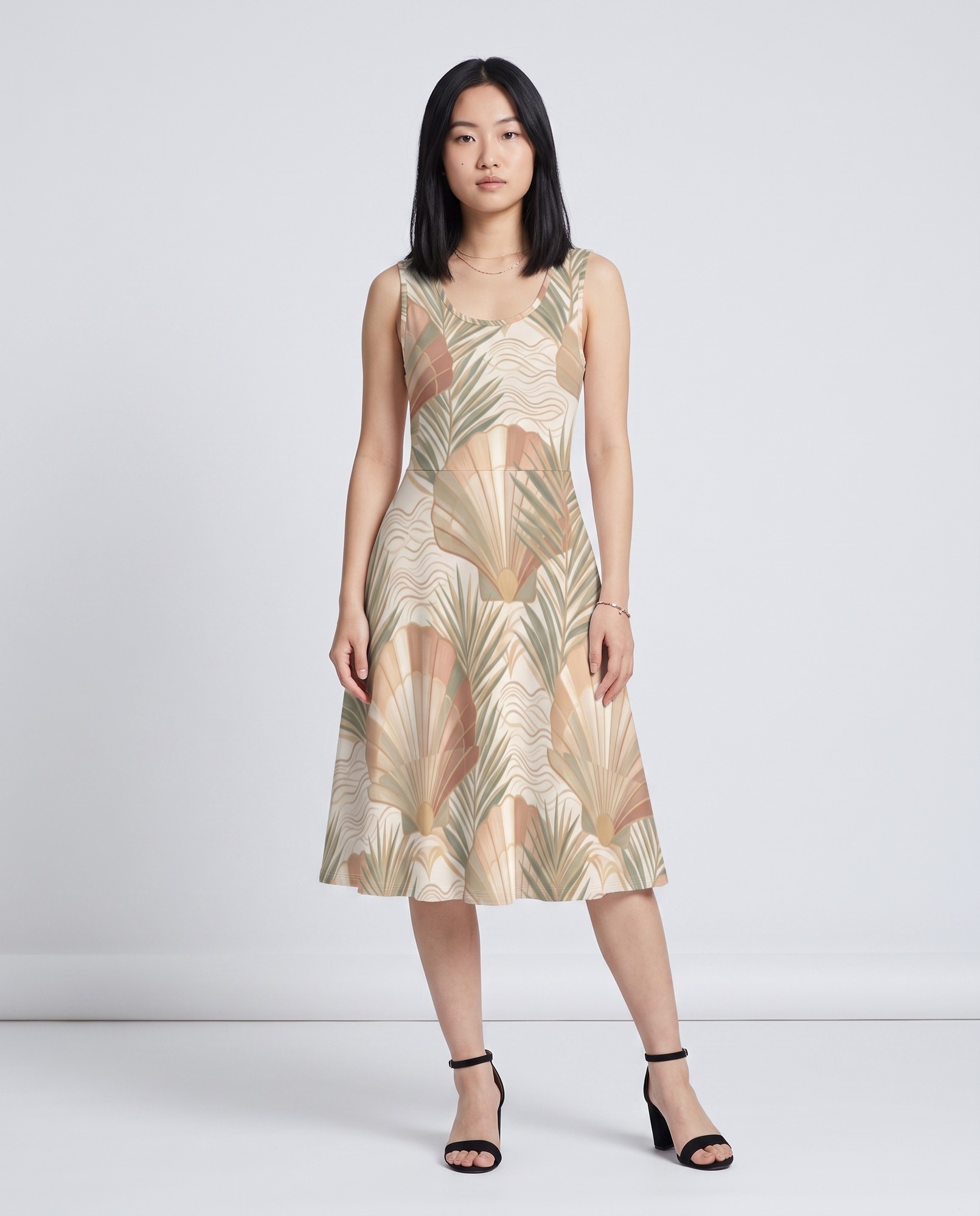 Champagne Rose Gold Scallop Palm