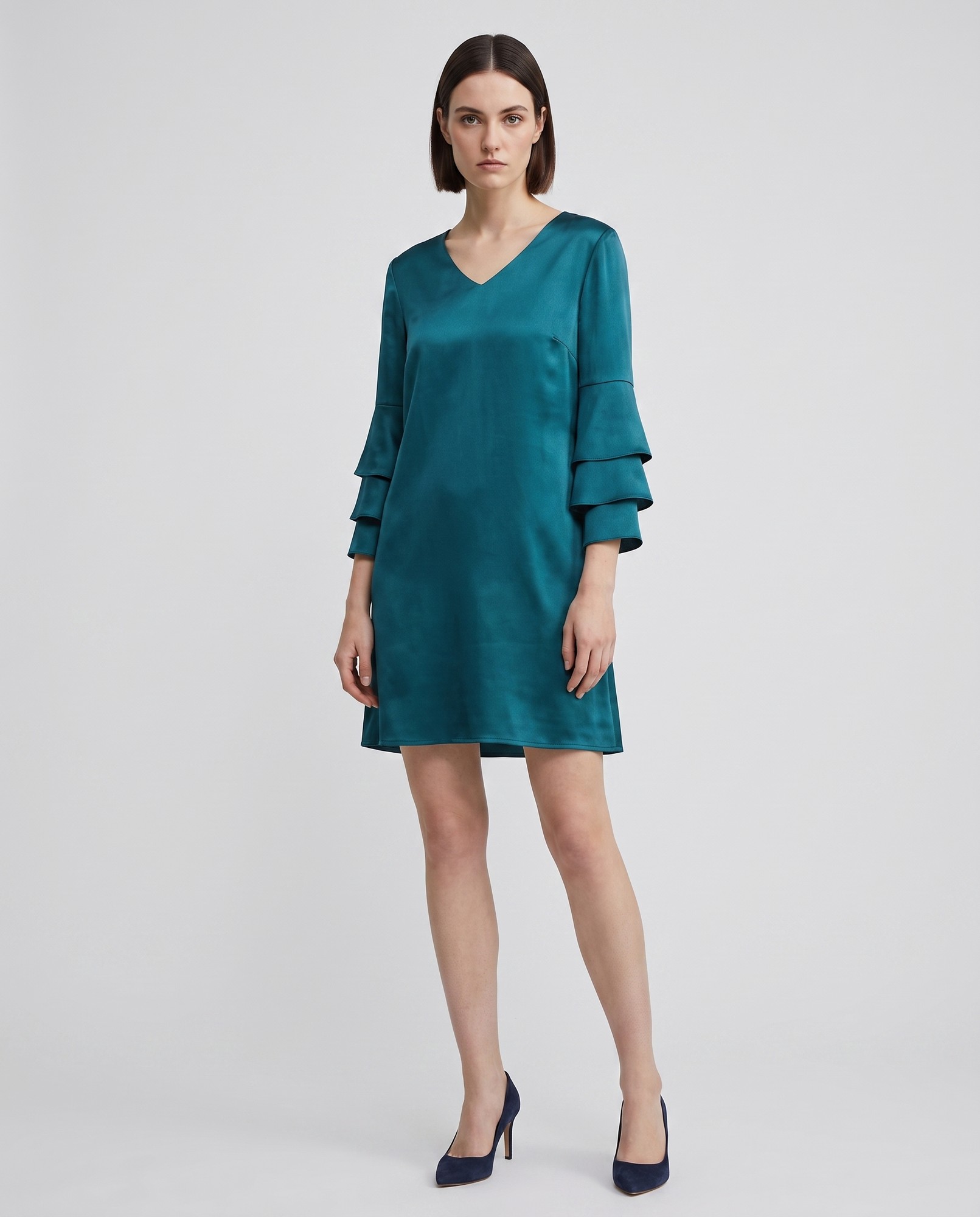 Deep Turquoise Satin Sheen Resort Wear